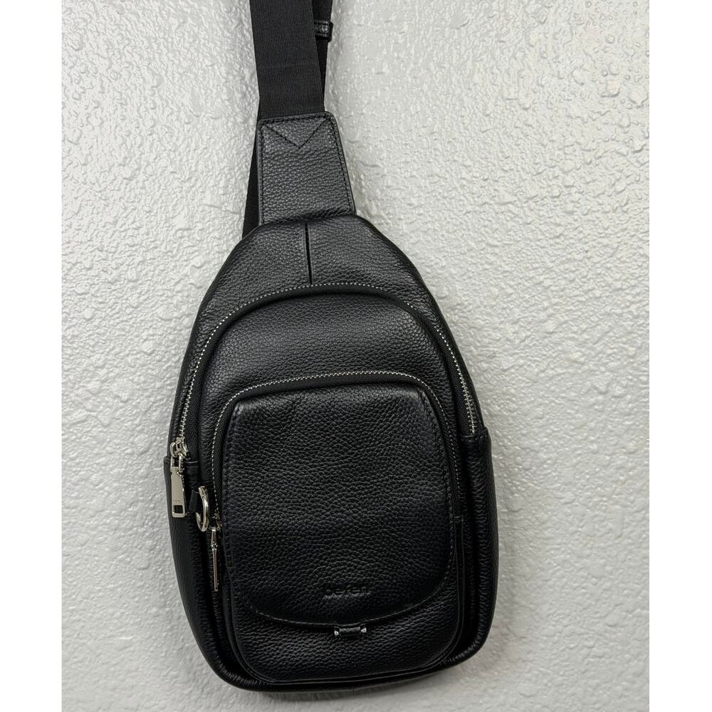 Befen Anti Sling Bag RFID Small Black Crossbody Bag / Genuine Leather